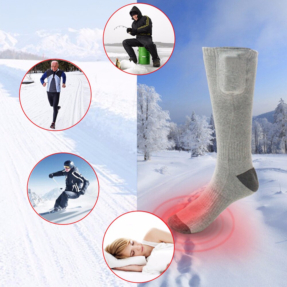 Wiederaufladbare Elektrische Heizung Warme Socken Einstellbare Temperatur Lithium-Batterie Infrarot Sport Socken Für Unisex Fuß Wärmer