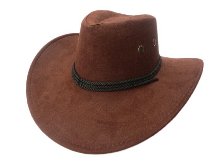 Sun Hat Faux Leather Cowboy Hat Men and Women Travel Caps Western Hats Chapeu Cowboy 9 colors: Brown