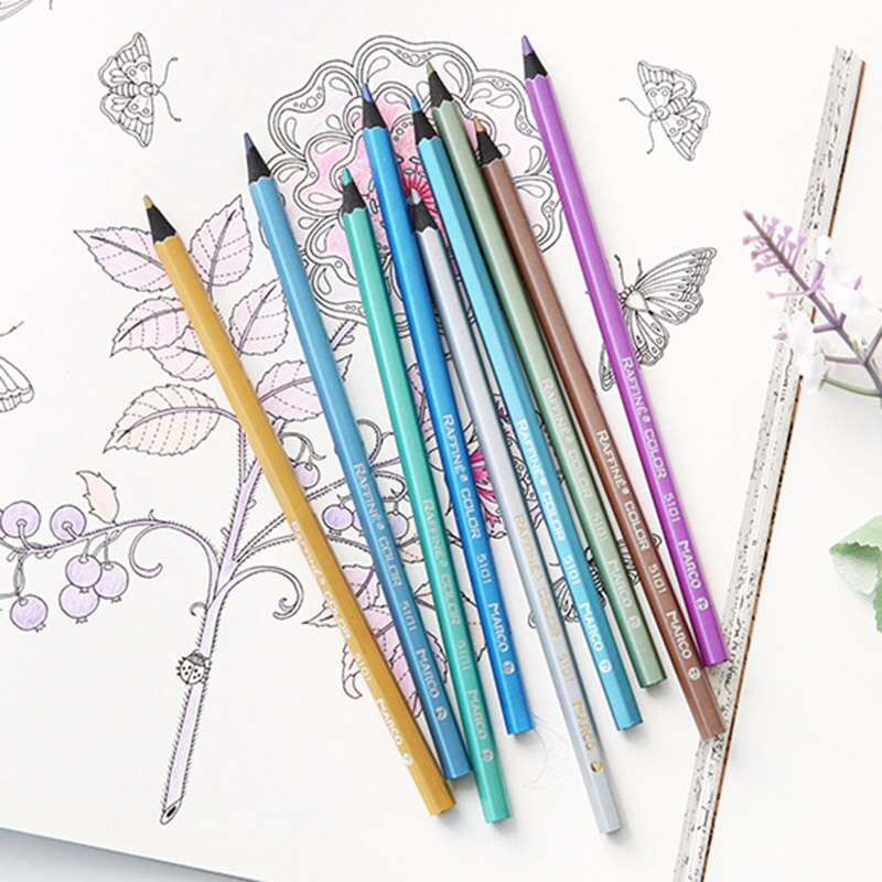 Marco lápices colores metálicos dibujar 6/12 Color artista bocetos lápices conjunto escuela suministros para arte de papelería