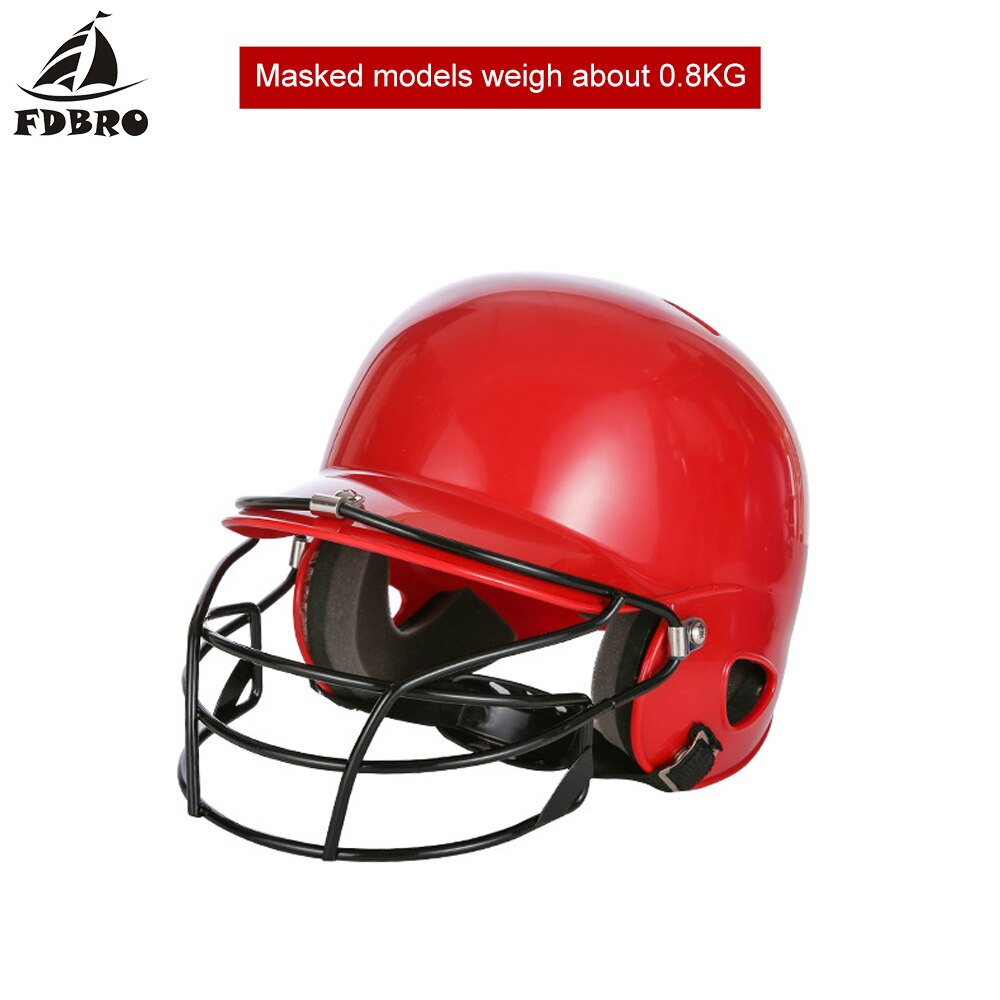 FDBRO Shield Head Protector Face Baseball Helmets Hit Binaural Baseball Helmet Wear Mask Softball Fitness Body Fitness Equipment