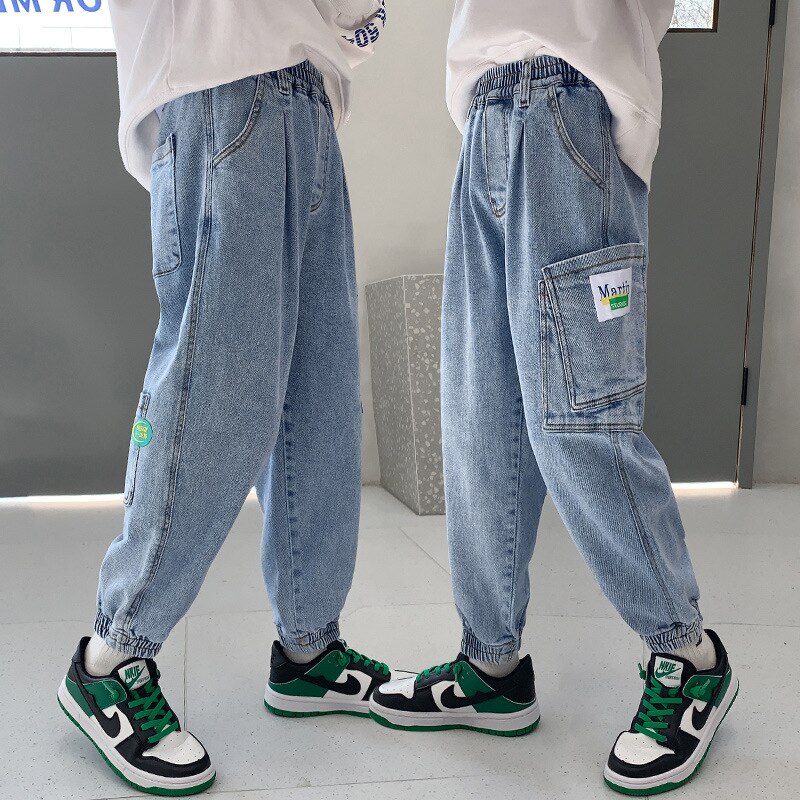 Kids Jongens Jeans Klassieke Cowboy Broek Kinderen Denim Kleding Bodems Tieners Jongen Casual Broek Lente 4 5 6 7 8 9 10 11 12 14 Y