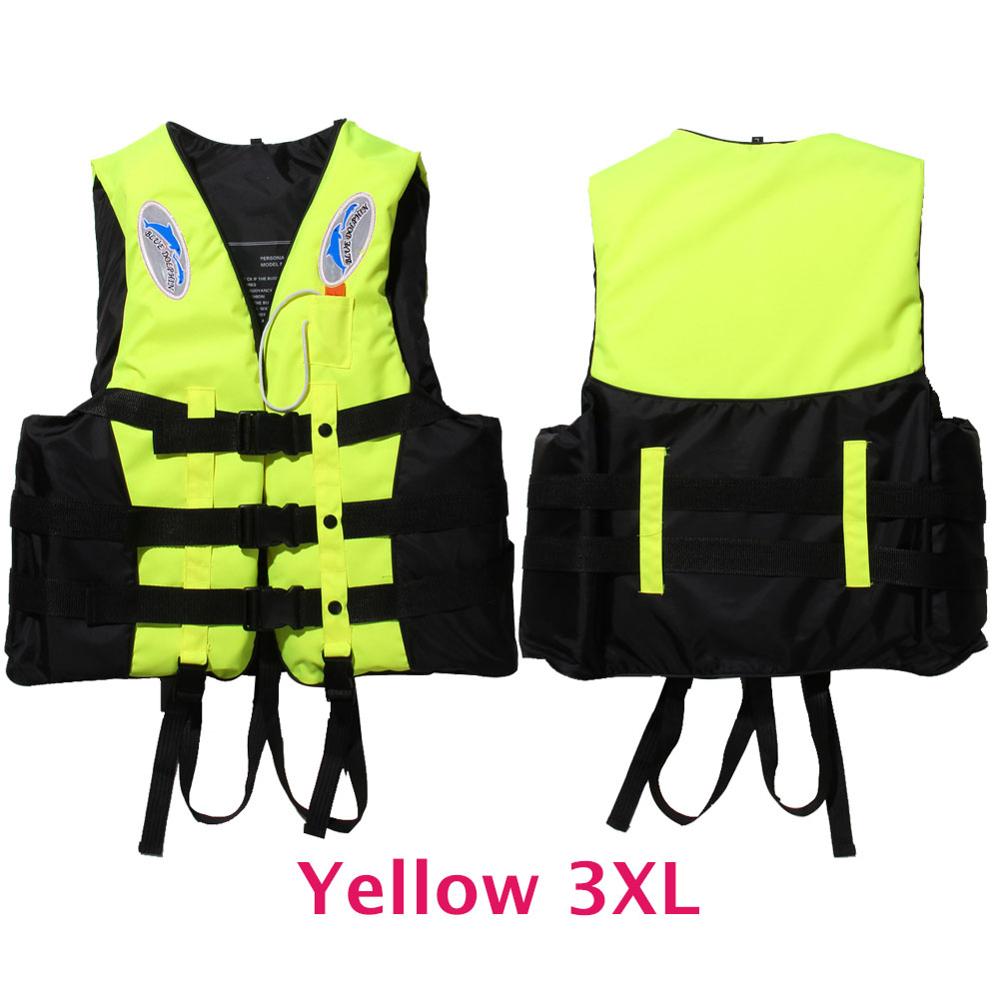 Adult Life Jacket Vest Swimwear Life Vests Jackets with Whistle for Water Sports Man Jacket Swimming Boating Drifting Jacket: Yellow XXXL