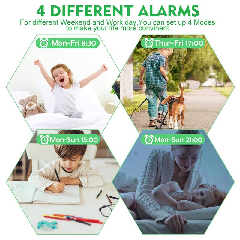 Kids Child Alarm Clock Sleep Training Clock Colorful Digital Wake Up Clock Temperature Snooze Timer Clock For Bedroom/Table/Desk
