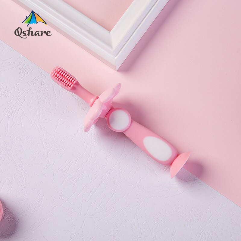 Qshare Baby Silizium Zahnbürste Mit Ersatz Pinsel Kopf Baby Artikel Kinder Infant Mundpflege Werkzeug Standable Kinder Zahn Pinsel