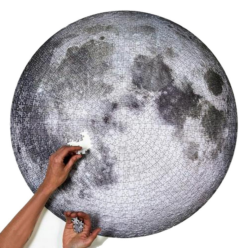 Puzzle rond lune/terre 1000 pièces | Puzzle de planètes difficiles pour enfants adultes, jouets Puzzle de planètes, directe éducative