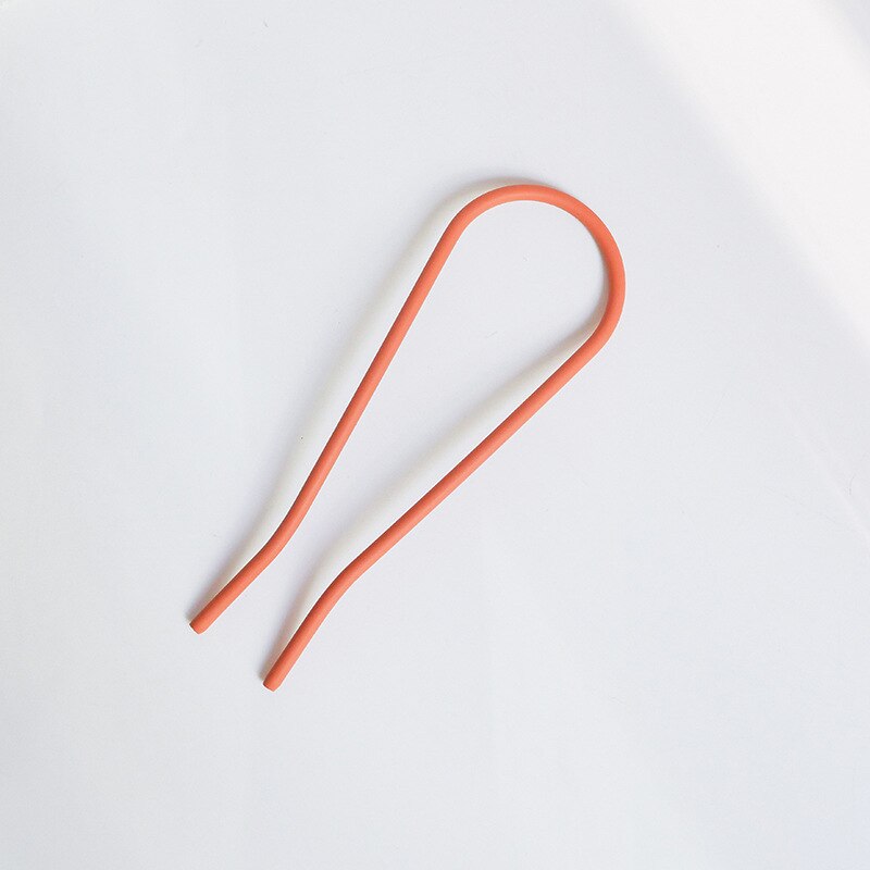 Varillas de pelo de Metal minimalistas para mujer, Clip colorido en forma de U, horquilla de cabello para niña, moño, accesorios para el cabello: 5