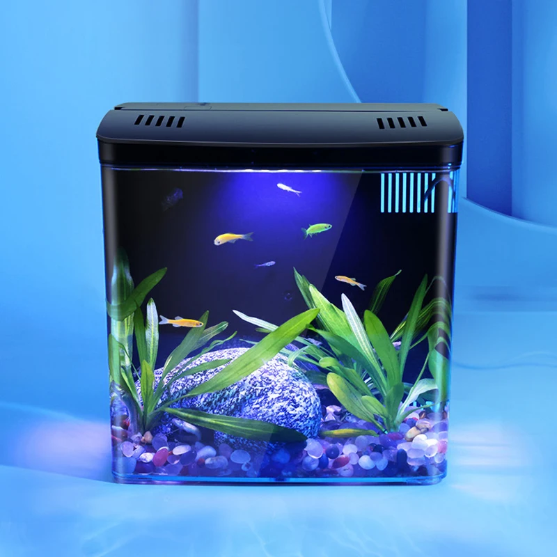 Aquarium Klein Mini Aquarium Thuis Vis Aquarium Zelfcirculerend Terugfilter Met Verlichting En Golfpompen Aquarium Kits