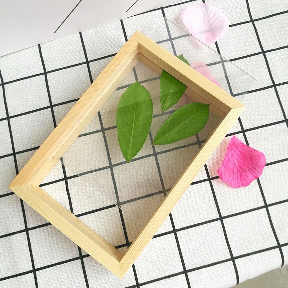 4/7/8/10 Inch Solid Wood Photo Frame Double-sided Glass Plant Specimen Frame Square Photo Frame DIY Specimen Decoration: Rectangle-10