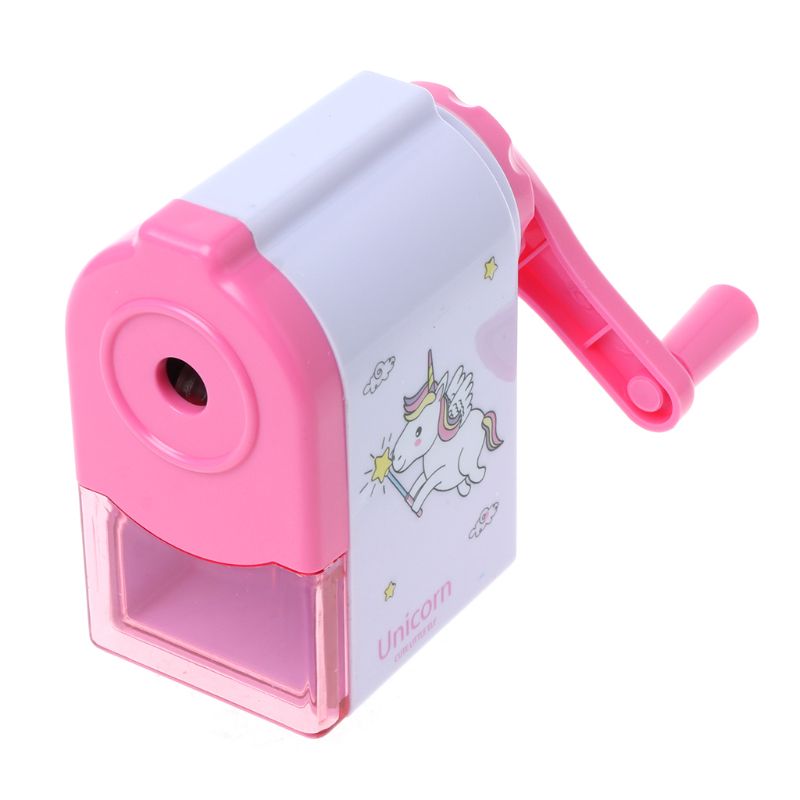1Pc Cartoon Print Windmolen Potloden Puntenslijpers Voor Kinderen Schoolbenodigdheden: Roze