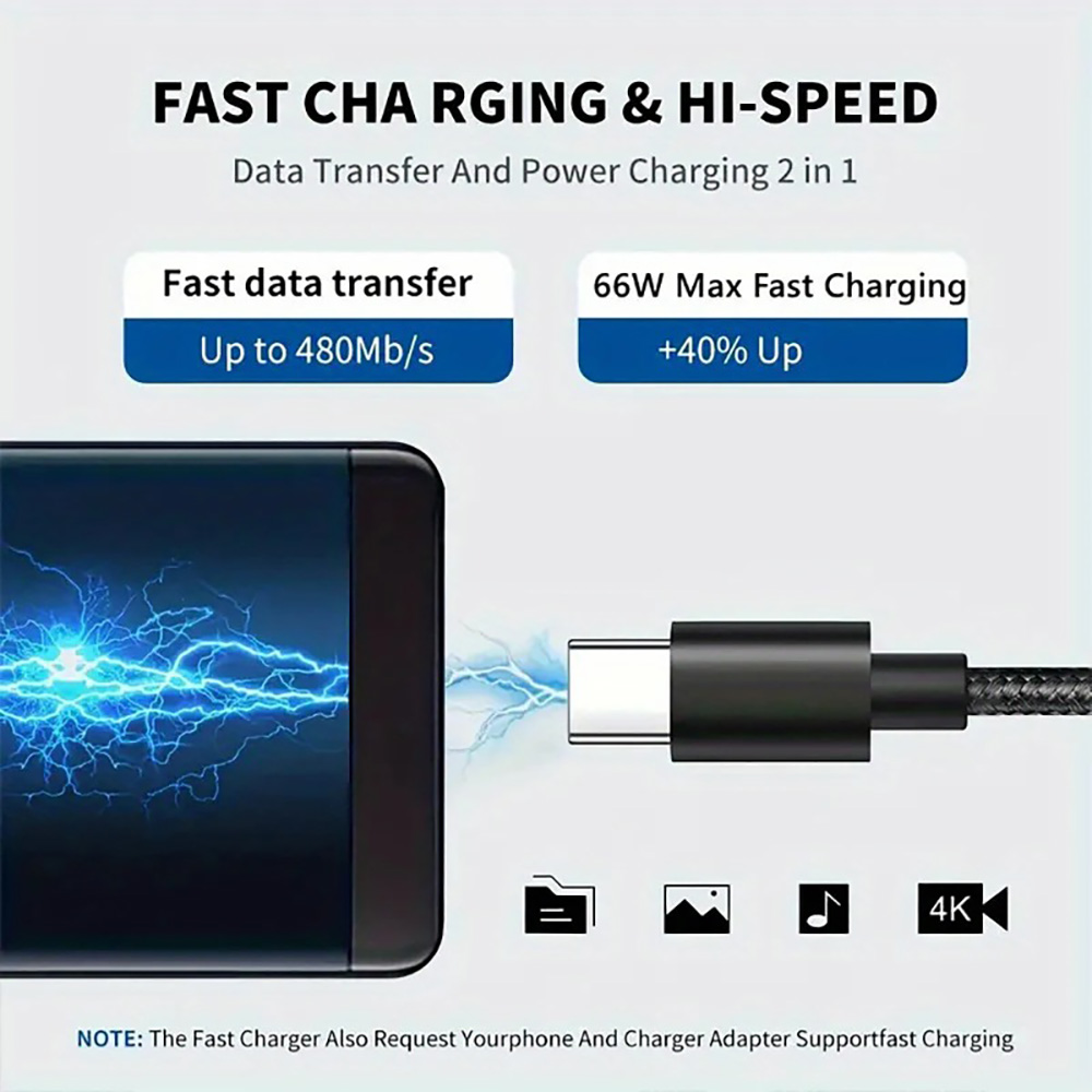 66w 5a usb c till typ c snabbladdningskabel usb typ c till typ-c flätad nylonadapterkabel för snabbladdning 1m 2m 3m