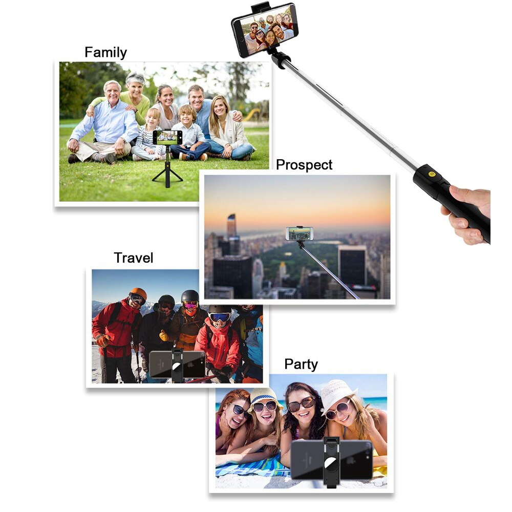 Alle In 1 Draadloze Bluetooth Selfie Stok Mini Statief Uitschuifbare Monopod Universele Voor Iphone Android