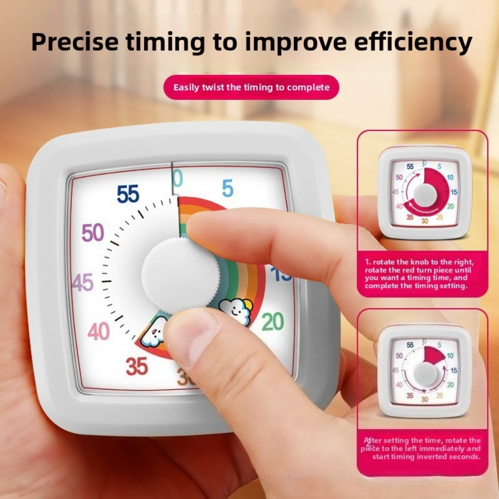 Study Timer Children 60 Minutes Countdown Silent Classroom Timer for Home and School Clock Kitchen Children's Visual Kids Tools