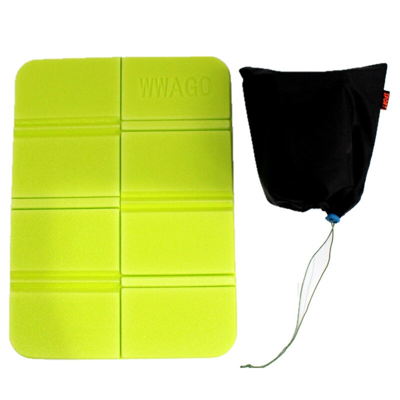 XPE 8 Folder Camping Mat Folding Portable Small Cushion Seat Pad Moisture-Proof Waterproof Prevent Dirty Picnic Mat Beach Pad: Fruit Green With Bag