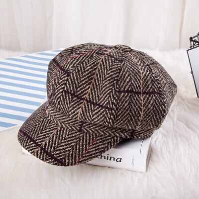 Dam basker mössa höst & vinter hatt för kvinnor bomull vintage enfärgade mjuk mössa hatt dam klassiska basker: 1