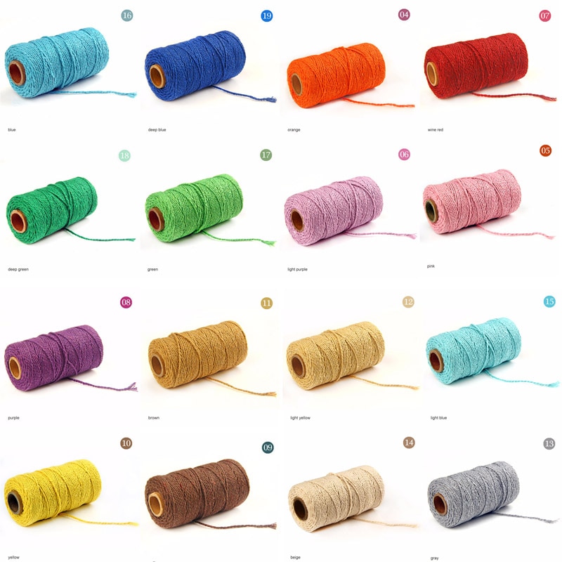 Snoet macrame snor reb håndværk håndlavet gør-det-selv bryllup indretning levering sytråd håndværker snor 100 yards bomuldssnore 19 farver