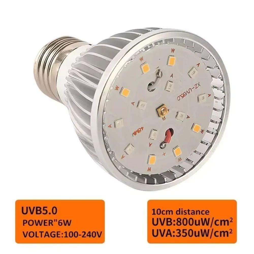 Bombilla LED para reptiles UVA UVB E27, lámpara de terrario de espectro completo 5,0/10,0 iluminación, bombilla de calefacción para mascotas pequeñas, terapia de visión nocturna