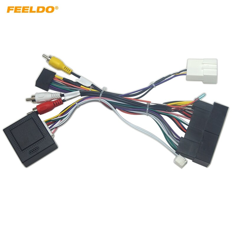 FEELDO Car Radio Audio 16PIN Android Power Calbe With Canbus Box For Hyundai IX45 Sonata Wiring Harness Adapter