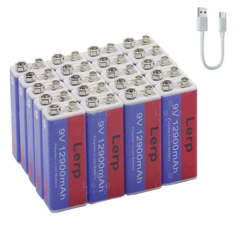 Rechargeable Lithium-ion Battery, 9V, 12900mAh, Mini USB, Toy Microphone, Remote Control, KTV Usage, Multimeter, ,