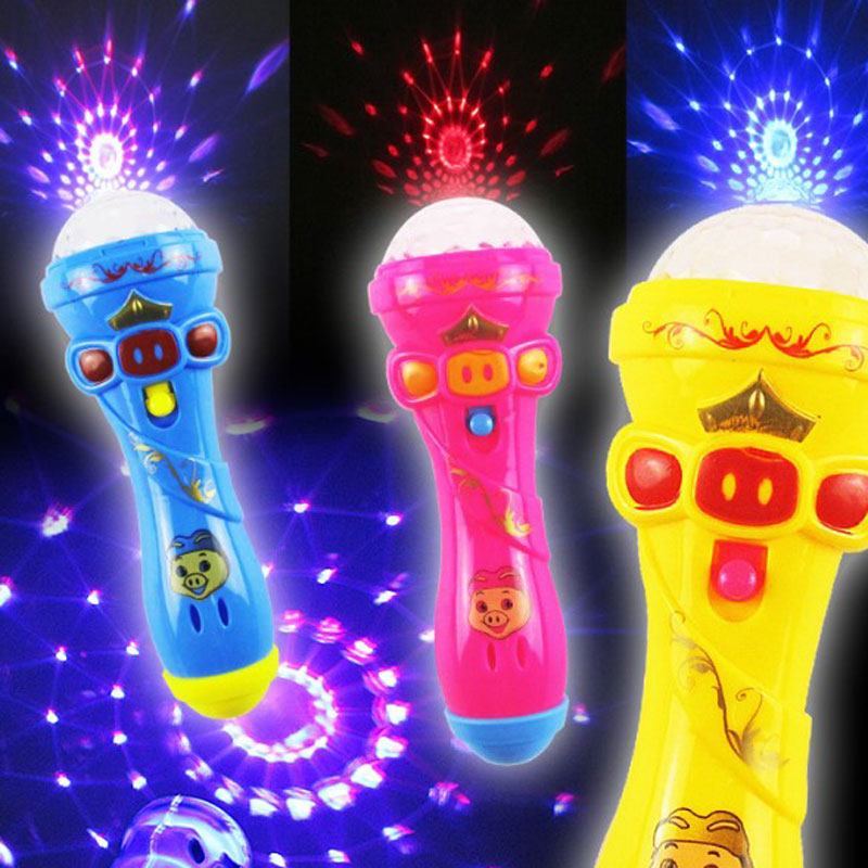 Microfoon Speelgoed Draadloze Microfoon Speelgoed Verlichting Microfoon Met Mini Speaker Leuke Karaoke Zingen Baby Kids Grappige Muziek Speelgoed