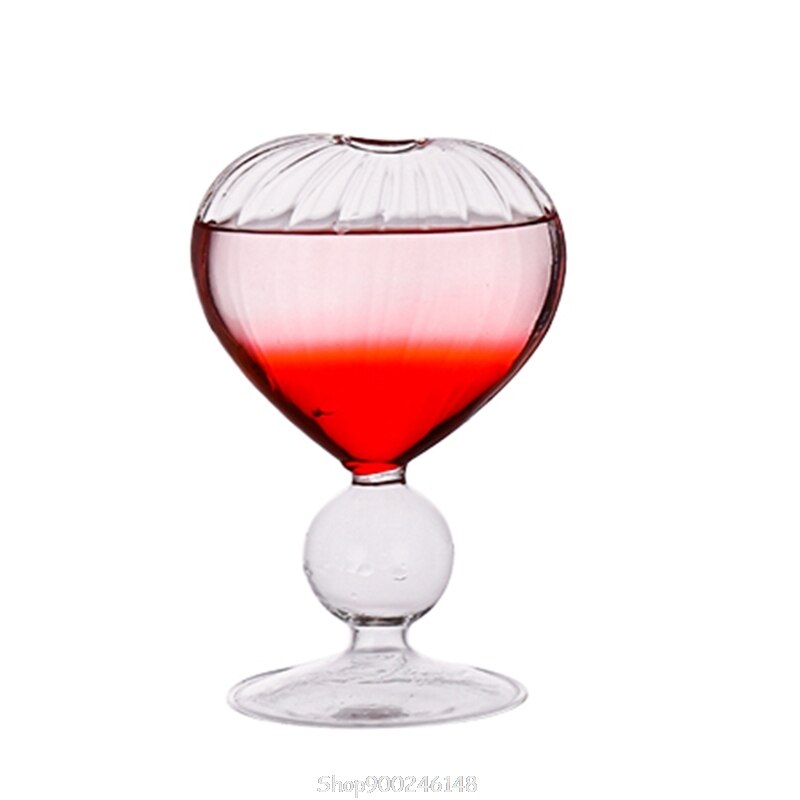 Slanted Martini Cup Scrub Cocktail Goblet Lead-Free Glass Bubble Cups Amazing beatiful pretty heart-shaped Glas O21 20: A