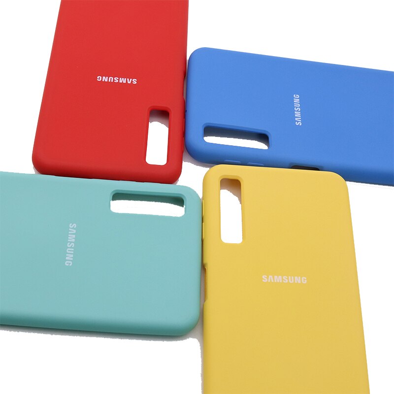 Original Samsung A7 A750 Liquid Silicone Soft Protection Back Case Soft TPU Cover For Galaxy A 7 A750F SM-A750F