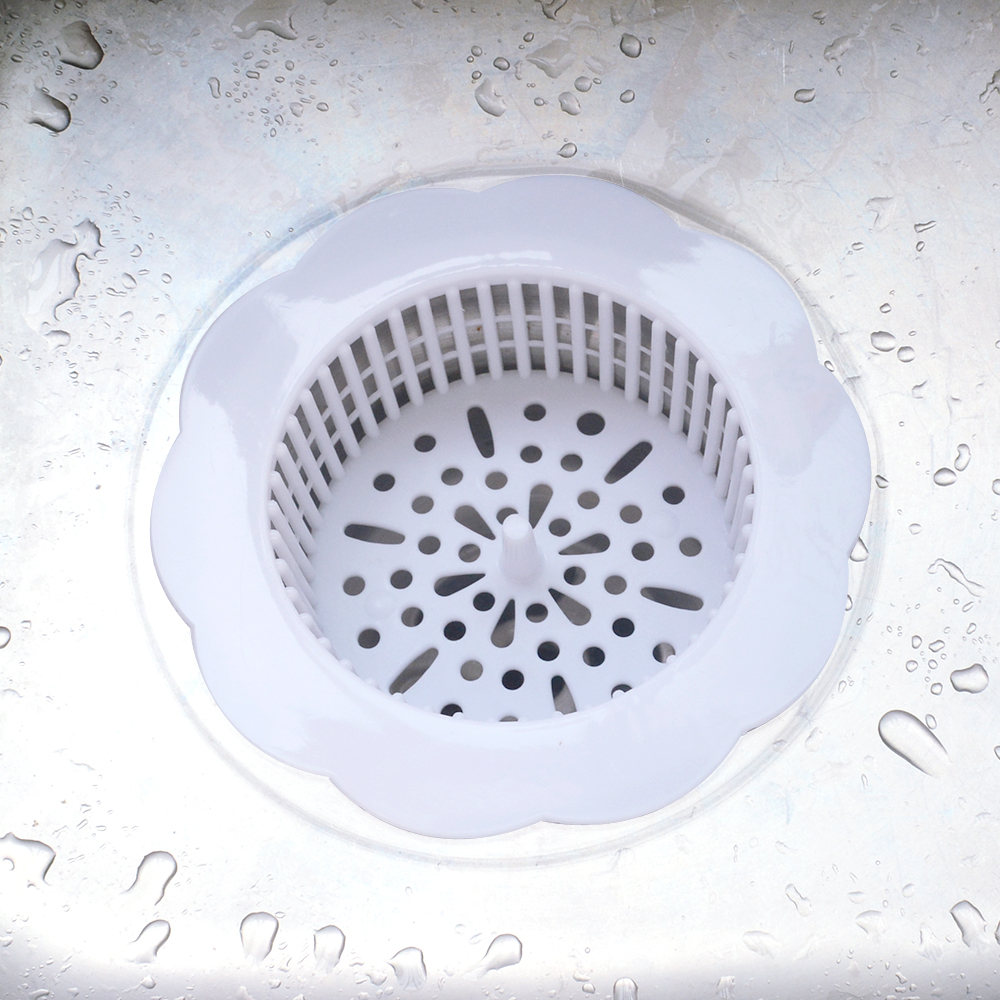Køkken blomst type vask filter kloak vask gulvafløb anti-tilstopning hårfilter: Hvid