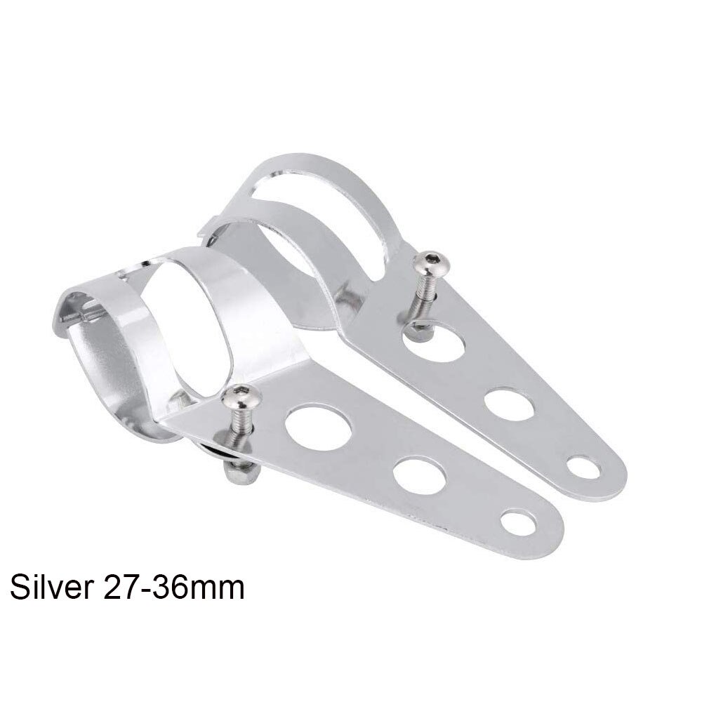 Motorcycle Headlight Mount Bracket Fork Tube Chopper Cafe Racer Lamp Holder Clamp 27-36mm 38-48mm: S Silver