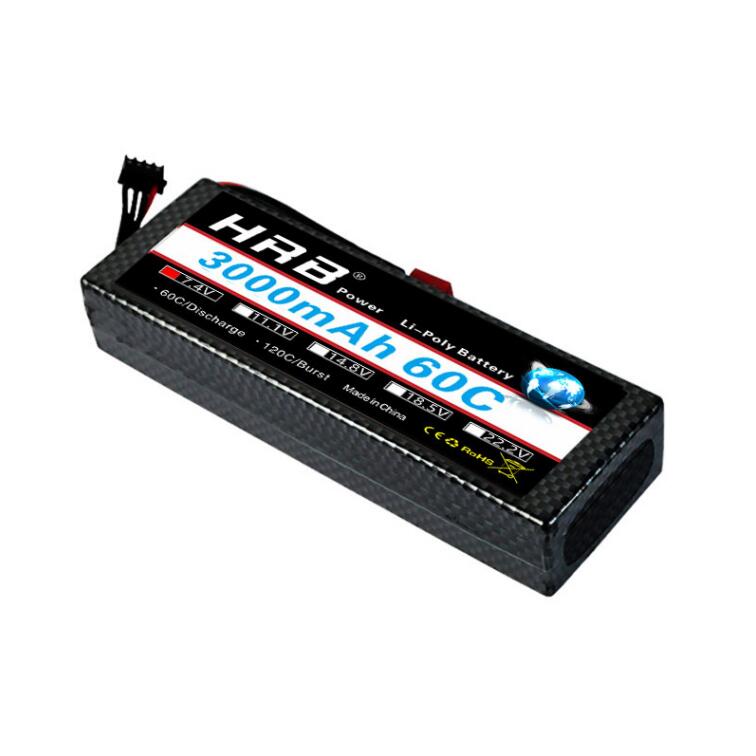 HRB 2S 7.4V RC Lipo Battery 3300mah 4200mah 6000mAh 7000mah 8000mah 100C Hard Case For Traxxas 1/10 Scx10 1/12 RC Monster Cars