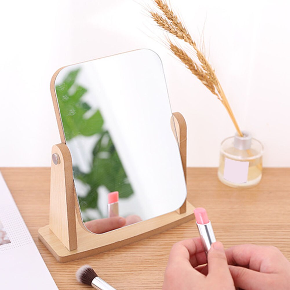 Wood stand Table Makeup Mirror Cosmetic Desktop Makeup MirrorS Beauty Dressing MirrorS Student Dormitory Book Mirror