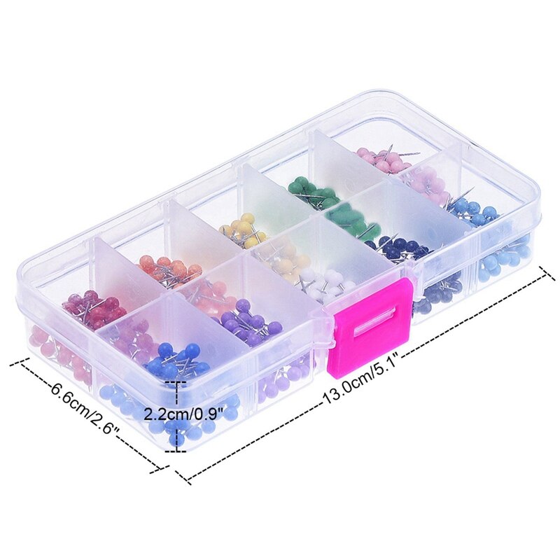 500 Stuks Kaart Kopspijkers Push Pins Plastic Kop Met Stalen Punt, 4Mm & 400Pcs (Goud & Zilver)