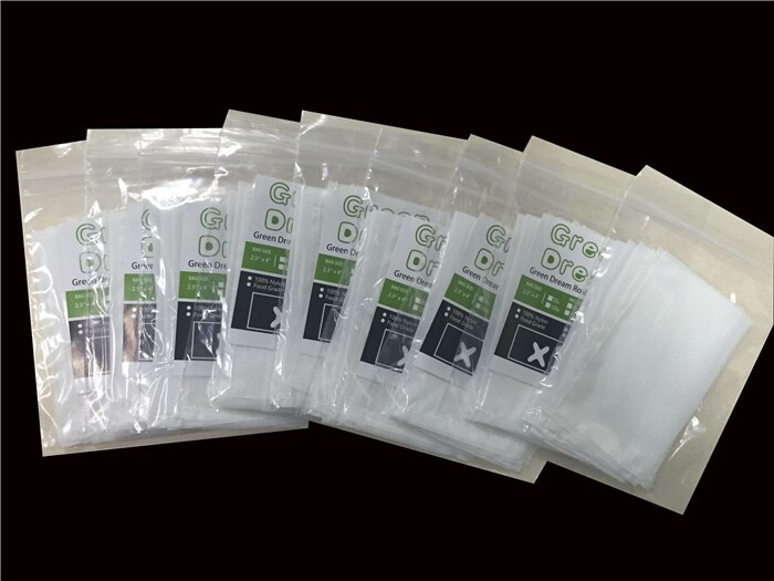 Pochettes filtrantes Green Dream Rosin | 20 pièces, 1.75 pouces par 4 pouces, 25mic