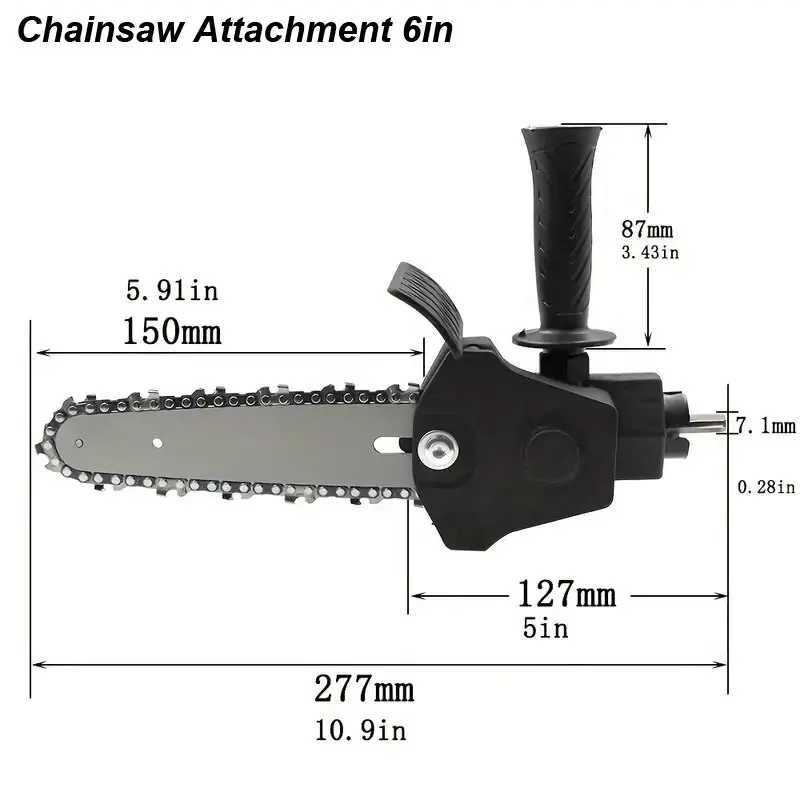 Chainsaw Adapter Electric Drill Converter Head Chain Saw Friewood Attachment Cutting Tree Woodworking Garden Pruning Tool: Khaki