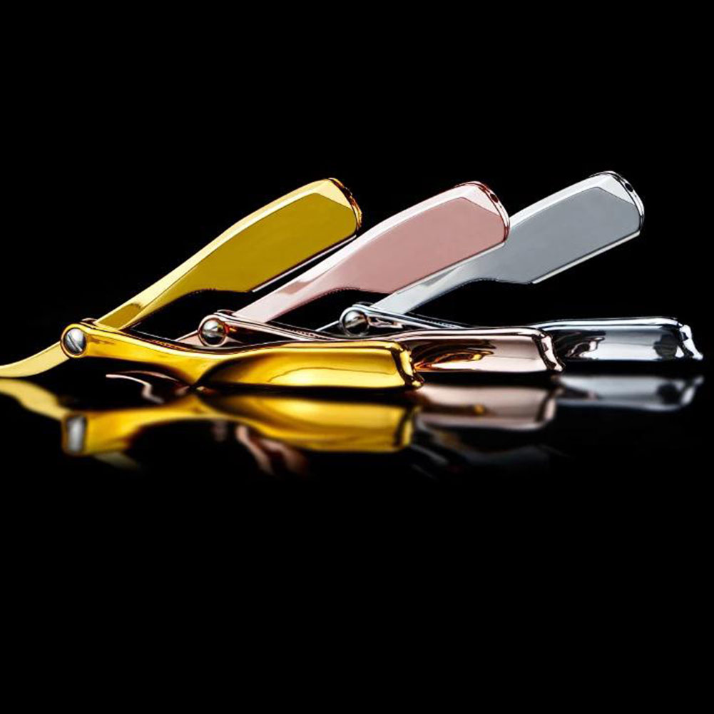 Maquinilla de afeitar Manual para Barba, afeitadora de pelo de mano plegable, herramientas de depilación (sin rebanada de afeitado), accesorios para peluquero y salón