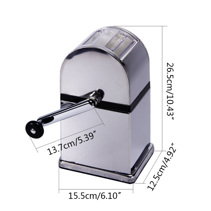 Portable Hand Crank Manual Ice Crusher Shaver Kids Shredding Snow Cone Maker Machine Kitchen Home Tool 19QE