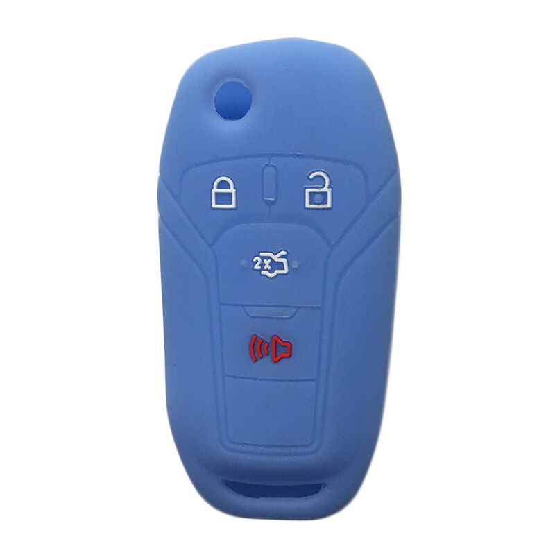 Car Key Cover Shell Skin Holder for Ford Fusion Mustang Fusion Fiesta Remote Flip Keys Case for Keychain Alarm: light blue