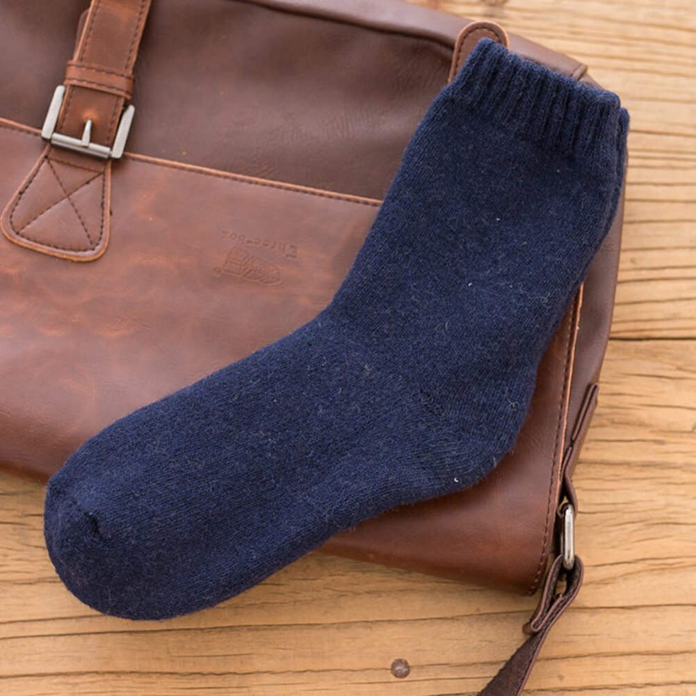 1 paar Männer Winter Sport Haus Skating Nicht Slip Weiche Mitte Rohr Outdoor Skifahren Socken Atmungsaktive Feste Absorbieren Schweiß Komfortable: Navy Blue