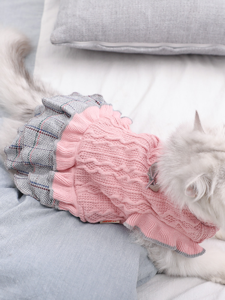 Sweet Cat Dresses Christmas Outfit Animal Clothes Sphynx Cats Wear Costume Vestido Para Gatitos Cats-clothes OO50QZ