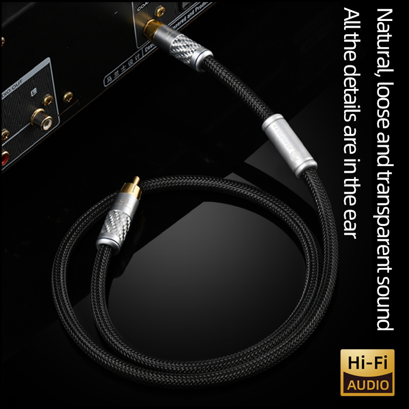 ATAUDIO 75Ω HiFi RCA Coaxial Digital Audio Cable OCC Conductor RCA Male to Male SPDIF Coaxial 5.1 /7.1 Sound for Home Theater