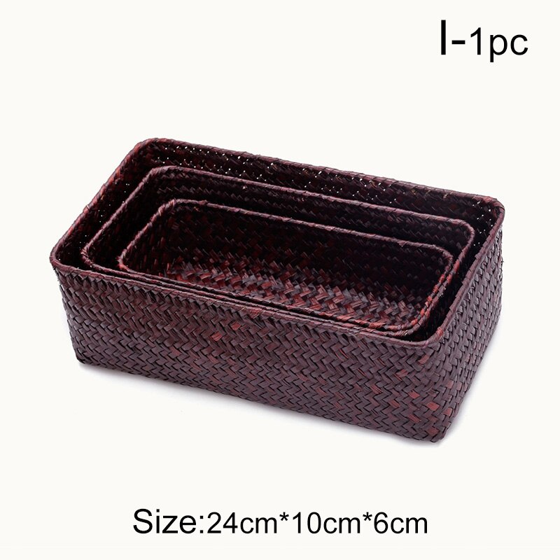 Handgemaakte Stro Gedroogde Bloem Fruit Pot Opslag Mand Rotan Doos Snoep Oortelefoon Organizer Diversen Organizer Home Decor: I