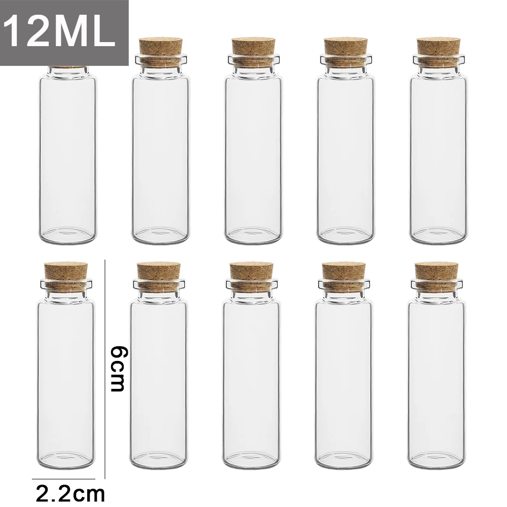 20/10 Pc Mini Kork Stopper Glas Flaschen DIY Geburtstag transparent Leere Nachricht wünschen Flasche Weihnachten Hochzeit Party Dekor: L / Grün