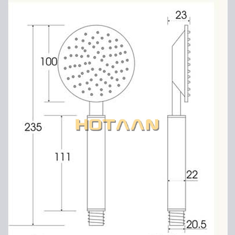 SUS304 Stainless Steel Handheld Shower Head, Hand Shower Head, SATIN NICKEL BRUSHED