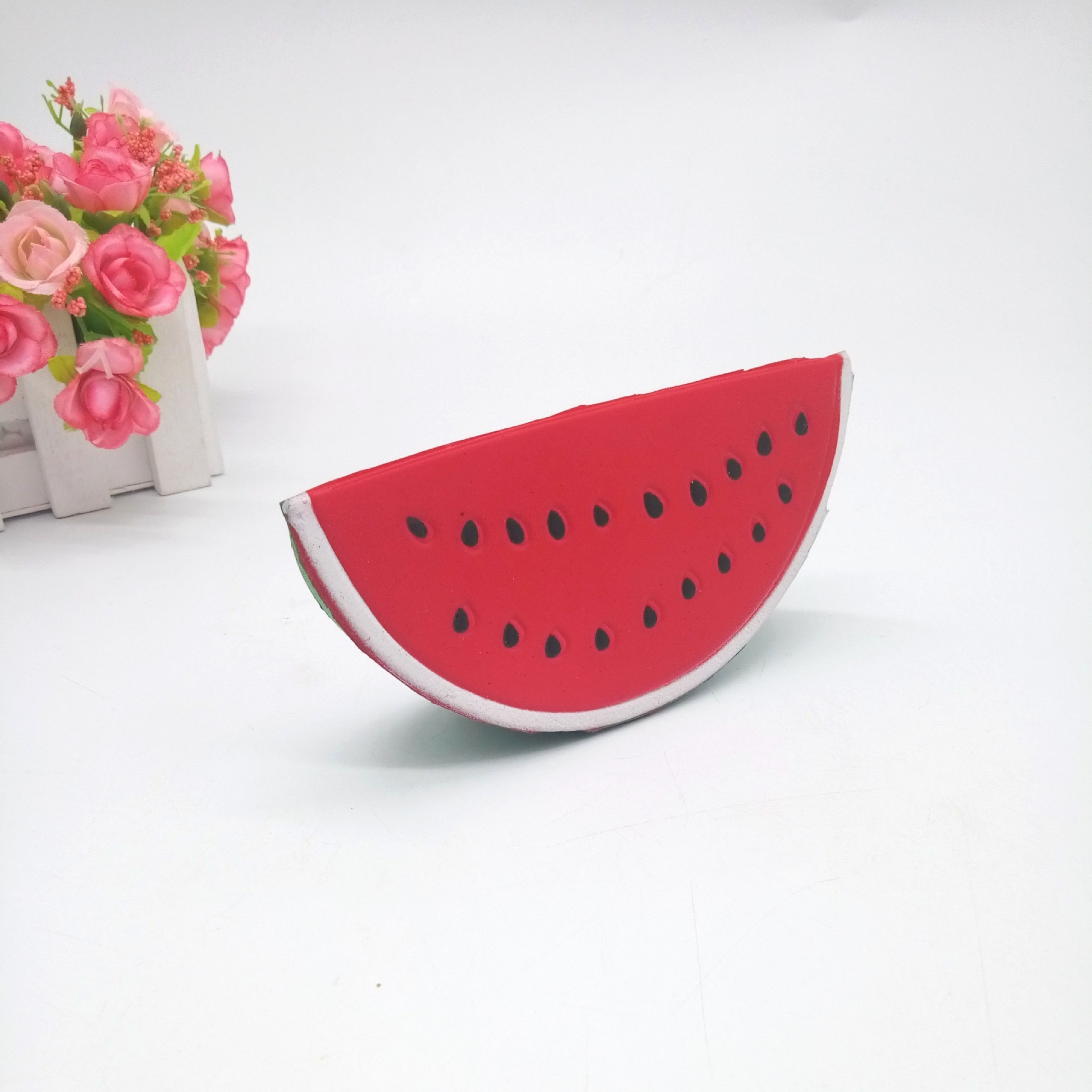 Gorący nowy Squishy śliczne Smiley arbuz krem wycisnąć zabawki powolne rośnie zabawki dekompresyjne Squishies zabawki z wyprzedaży prezent: mały