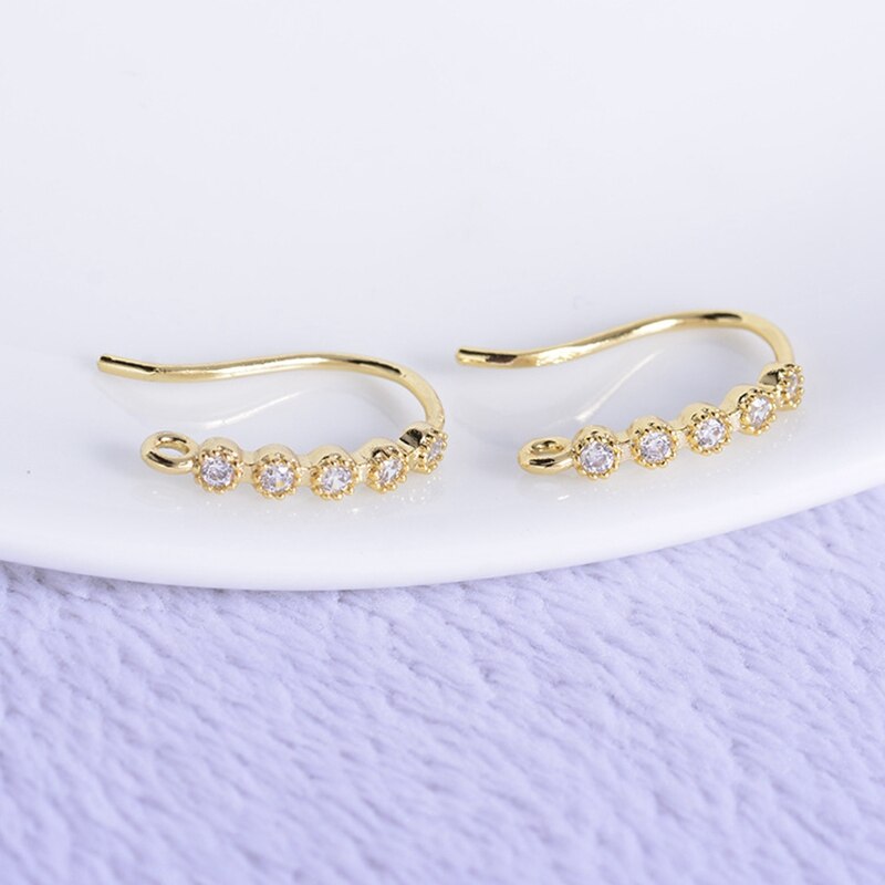 Kleurbehoud 18K Waar Goud Gevulde Ronde Zirkoon Met Ring Earring Sluitingen Diy Sieraden Maken Accessoires