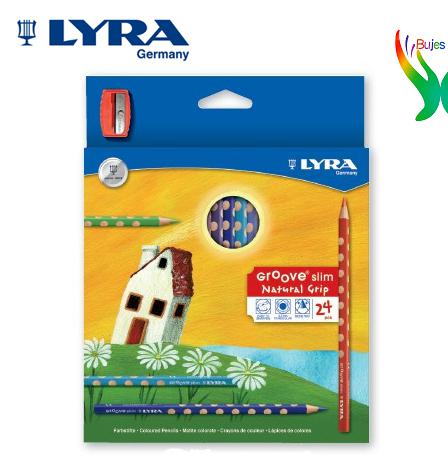 Lyra – crayon de couleur original pour enfants, 12/24/36 couleurs, Triangle, trou, dessin à la main, fournitures d&#39;art pour enfants, peinture: 24 color