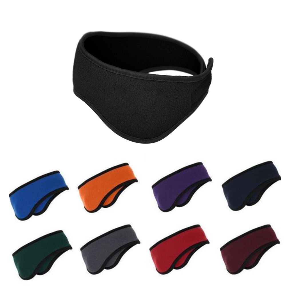 Calentador de invierno Unisex mujeres hombres oído cabeza banda Polar Fleece negro Ear Muff Stretch Spandex accesorios de bandas para el cabello