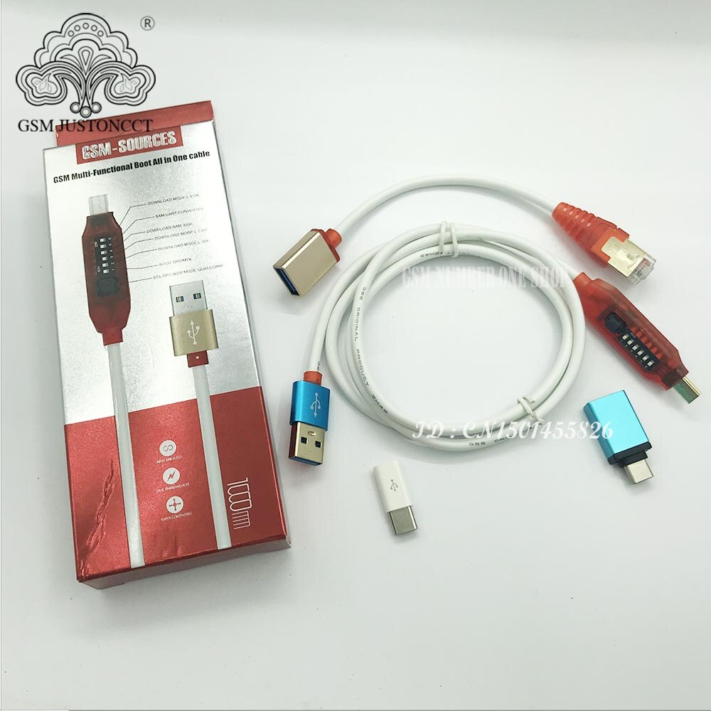 Todos los cables de arranque (fácil conmutación) RJ45 Micro USB todo en uno, Cable de arranque multifunción edl