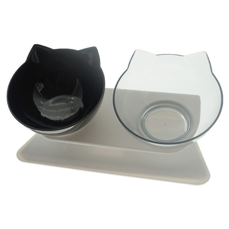 Antislip dubbele kattenbak, hondenbak met standaard, voerbak voor katten, waterbak voor katten, voerbakken voor honden, voerbak voor honden, benodigdheden