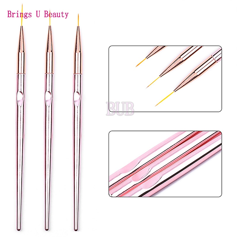 3pcs Nail Art Drawing Striping Liner Pen Brush DIY Painting Flower Drawing Lines Set Manicure Nails Home Use