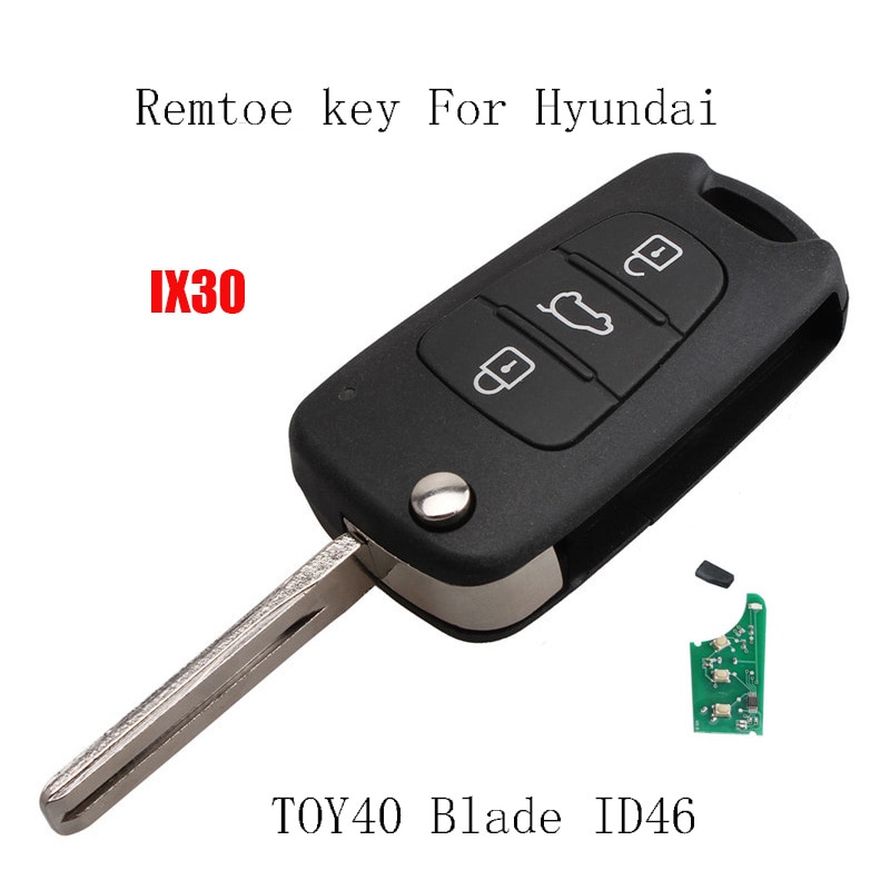 3 Knoppen 433Mhz Afstandsbediening Auto Sleutel Voor Hyundai IX30 I20 I30 Transponder Chip ID46 TOY40 Balde Originele Sleutel