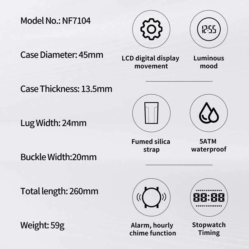 NAVIFORCE Brand Original Men Watch Water Resistant Personality Wristwatches Luxury Silicone Strap Electronic Clock